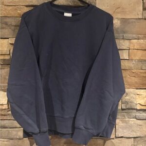 TNA Blue Crewneck Sweater Relaxed Fit Cotton Blend